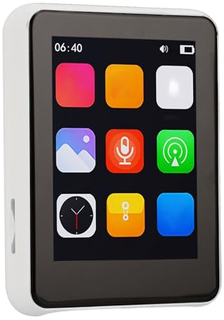 32GB MP3 Player with Bluetooth5.0, Portable HiFi Music Player with 2.4in Full Touch Screen, Built In Speaker, Voice Record, FM Radio, EBook Reader, Video & Photo Viewer (White)