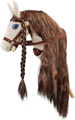 PONNIE Steckenpferd Ponnie Cornelia A4, Hobby Horse, Pferde Spielzeug für Kinder, mit handgemalten Augen, hergestellt in Einer geschützten Werkstatt Size S