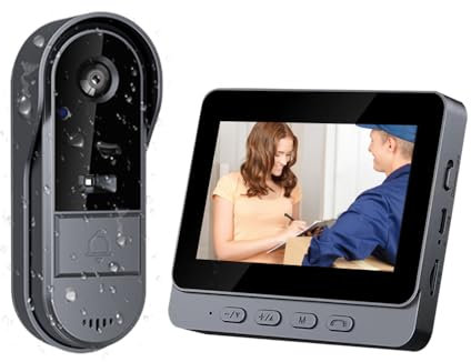 Wireless Video Doorbell Camera, 1080P HD Doorbell Camera Wireless with 170° Viewing Angle IP65 Waterproof Infrared Night Vision 2-way Intercom Video Doorbell No Monthly Fee, USB Charging No APP