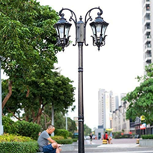 ELUKHT Outdoor Lamp Post Light, Lamp Post Lights Outdoor,Landscape Street Lamp High Pole Light E27 Aluminum Courtyard Column Lamp Lantern Driveway Pathway Post Bollard Lamp 2 He