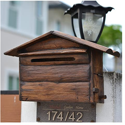 Cassetta Postale Cassetta postale rustica in legno massello, cassetta postale impermeabile montata a parete, cassetta postale rurale, decorazioni per la casa, cassa del latte, cassette postali per bol