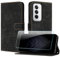 JayModCase Mobile Phone Case for Oppo Reno 12 5G with Screen Protector, Flip Wallet PU Leather Oppo Reno 12 5G Case [Card Slot] [Magnet] [Stand] 360 Shockproof Protective Case - Black