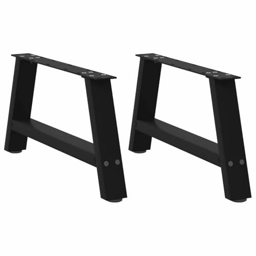 Natulvd Kurze Tischbeine, 30 cm hoch, 2er-Set, robust, industriell, A-förmig, DIY-Möbelbeine, Metall mit verstellbarer Fußmatte, für Schreibtisch, Esstisch, Couchtisch, Frühstücksbank, 70 x 30 cm