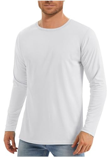 UPF 50+ Sommer Uv Shirt Langarm Herren Tshirt Sonnenschutz Uv-Schutz Langarmshirt Atmungsaktive Schnelltrocknend Rashguard Männer Freizeit Schutzkleidung Sport Wandershirt Surfen Angeln Kleidung