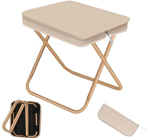 Auzlya Camping Hocker Tragbarer Klapphocker,Klapphocker Faltbar,Mini-Falthocker klappbar,28 cm Leicht Sitz Falthocker, fürReisen, Wandern, Grillen, Angeln, Garten, Strand