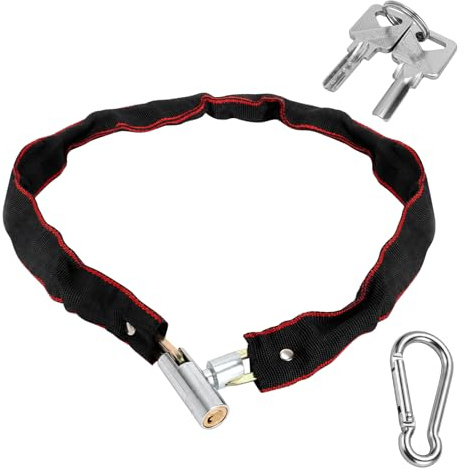 Candado de cadena para bicicleta, candado de alta seguridad, antirrobo, acero con llave, 85 cm