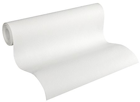 A.S. Création 334442 Vliestapete Meisterputz 15 m Alternative zur Rauhfaser Unitapete, 15 x 0,53 m, weiß