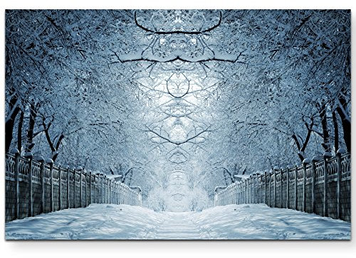 Paul Sinus Art Leinwandbilder | Bilder Leinwand 120x80cm magische Winterlandschaft