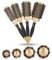 Cepillos redondos, 4 piezas Cepillo de pelo redondo Cerámica térmica Secado por soplado, Anión portátil Peine de peluquería profesional Peine de estilo grande