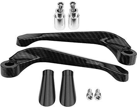 Keenso Motorrad Lenker schützer 1 Paar Motorrad Bremskupplungsschutz 7/8 zoll 22mm Kohlefaser Motorrad Bremskupplungshebel Lenker Schützen(Schwarz)