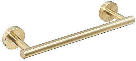 Beelee 12 Toallero de Barra para baño y Cocina Acero Inoxidable, Montaje en Pared, Oro Cepillado, BA195A3G