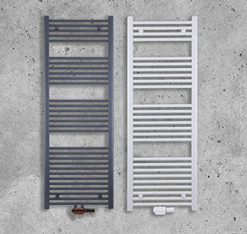 MC Heat Premium Badheizkörper (400x1800 mm Weiß) - Handtuchheizkörper - Handtuchwärmer mit Mittelanschluss