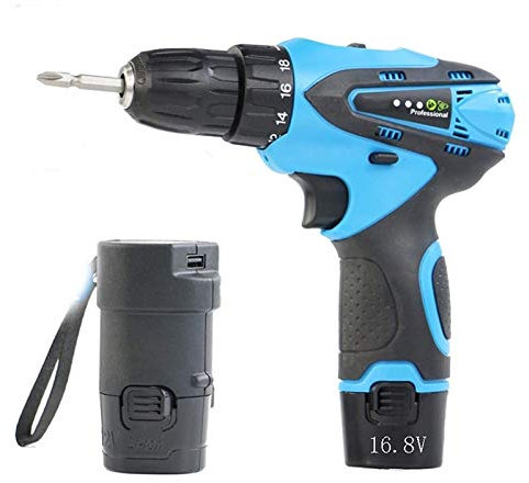 Trapano avvitatore a batteria multifunzione 12v16.8v21v, trapano ad alta potenza 25v, trapano elettrico ricaricabile a due velocità, cacciavite elettrico per auto da donna con muro di cemento