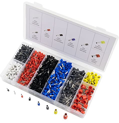 SeKi Lot de 1200 embouts de câble isolés 0,50 mm² à 10 mm² - Manchons isolés - Couleurs assorties selon la norme DIN