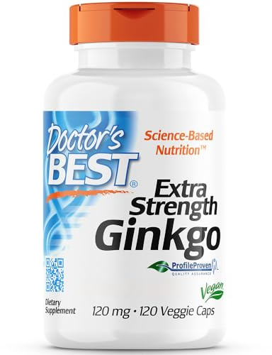 Doctor's Best, Extra Strength Ginkgo, 120mg, 120 Vegan Capsules, Vegetable, Gluten-Free, SOYA-Free, Vegetarian