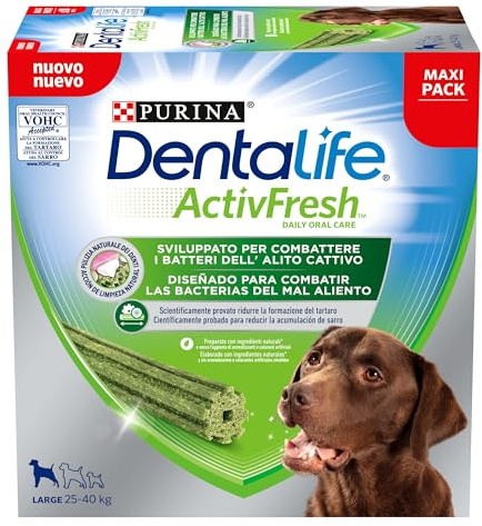 Purina Dentalife ActivFresh Large Snack für große Hunde, Maxi Pack 36 Einheiten (1,272 kg)