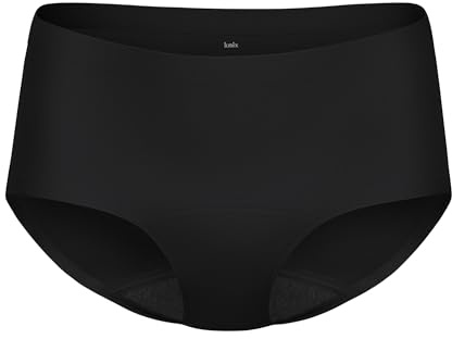 KNIX Women Leakproof Period Underwear Boyshort – Heavy Flow Protection, Absorbs 4–7 Super Tampons - Black, Medium (1 Pack)