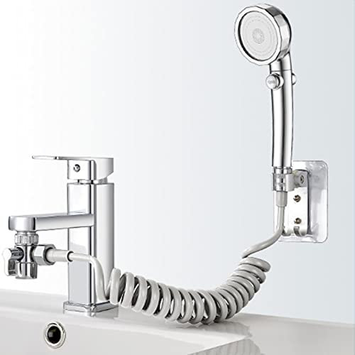 GRAWIT Handbrause Wannenaufsatz für Wasserhahn Brauseschlauch-Set Handbrause-Set Waschbecken-Duschkopf-Set for Badezimmer-Reinigungs-Shampoo, Chrom B (Color : Chrome A) Beautiful Scenery