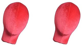Juego de 2 soportes de exhibición de cabeza de maniquí para pelucas, gafas, sombreros, color rojo