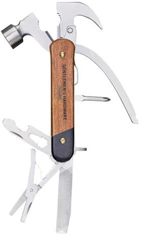 Gentleman's Hardware 7-in-1 Multi-Tool Stainless Steel Pocket Tool, with Hammer