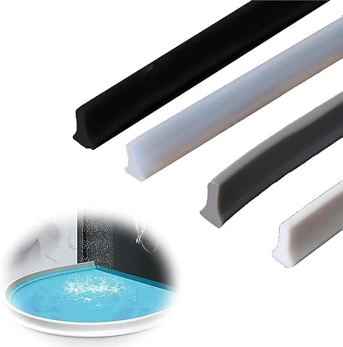 FLTRGO Barrera Autoadhesiva de Ducha y Bañeras sin Mamparas | Lamina de Goma de Silicona Vierteaguas Flexible, Umbral de Agua y Protector de Muebles de Baño