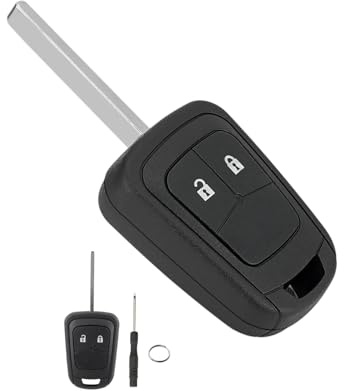 Autoschlüssel-Etui gerade 2 Tasten für Opel Astra Insignia Meriva Zafira Mokka Chevrolet Orlando Aveo mit Schraubendreher und Schlüsselring