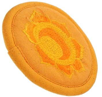 Orange Stickerei Klangschalenmatte aus Baumwollstoff für Buddha | Kompakt und Leicht, Einfach zu Verstauen und Mitzunehmen, Zubehör für Klangschalen