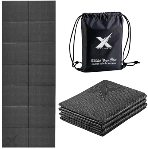 XN8 Sports Foldable Yoga Mat – Non-Slip, Eco-Friendly, Lightweight, Portable with Carrying Strap, Perfect for Home, Gym, and Travel Workouts, 72 Length