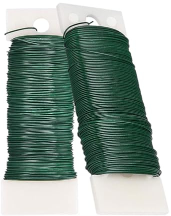 Shurzzesj Alambre metálico para jardinería, Alambre de jardín Verde – Bridas Flexibles Multiusos – Bridas metálicas portátiles Verdes de 2 Unidades, Bridas Reutilizables para casa, Estudios, Jardines
