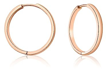 Mary & Jules Ohrringe Creolen Rosegold Damen 925 Sterling Silber rose vergoldet, Damen Ohrringe aus recyceltem Silber, Echtschmuck Ohrstecker für Frauen und Mädchen