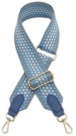 Verstellbarer Schultergurt Taschengurt 80-100cm, Taschengurt 5cm Breit, Ersatz Schultergurt für Taschen Taschen Schultergurt Breit mit Gold Karabiner für Schultertaschen Taschen (Blau)
