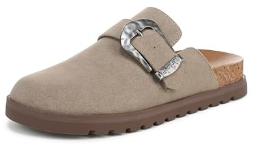 Blowfish Malibu Women's Sienna Mule Clog, Taupe Faux Suede, Medium Fit, UK 6