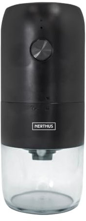 NERTHUS FIH 1466 Molinillo eléctrico de café, cuchillas de acero inoxidable, molienda rápida y uniforme, capacidad 30g, tapa de seguridad, ideal para café, especias y frutos secos