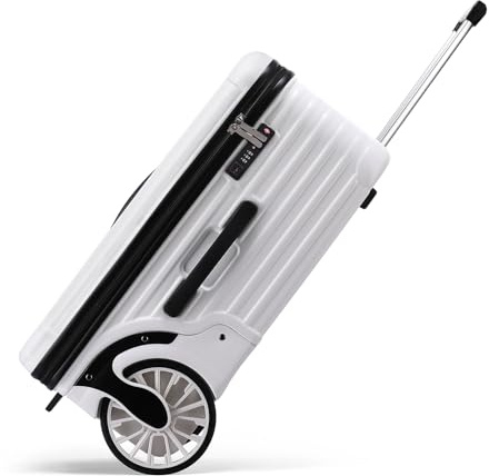 ROPLUS Extra Large Wheels 80L Luggage Hard Shell Suitcase Top Opening Hardside Travel Checked Luggage with TSA Lock (White, 25-Inch)