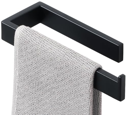 Mooche Towel Rail Black Wall Mounted, Bathroom Hand Towel Holder 23CM/9Inch | SUS304 Stainless Steel Towel Bar, Matte Black Small Towel Holders for Bathrooms, Kitchens, Toilets and Living Rooms