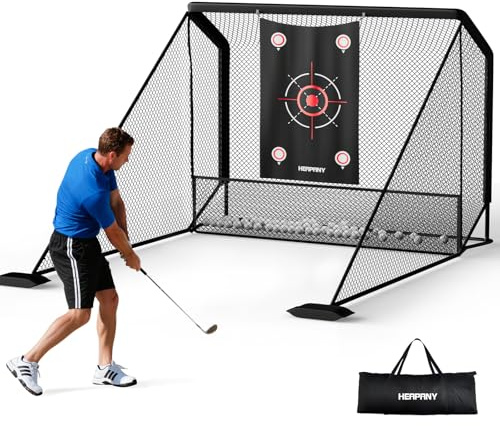 Golf-Übungsnetz, 3 x 2,1 m, robuste Golfnetze für Indoor/Outdoor-Training, tragbare Schlagnetze mit Tragetasche, ideale Golf-Trainingshilfe für Golfer, Hinterhof, Fahren, Chipping Swing