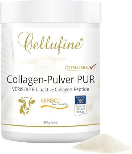 Cellufine® Premium VERISOL Collagen Pulver 300 g I Beauty Kollagen Pulver mit bioaktiven Collagen Peptiden I natürlich & ohne Konservierungsstoffe, 120 Portionen mit sehr hoher Bioverfügbarkeit