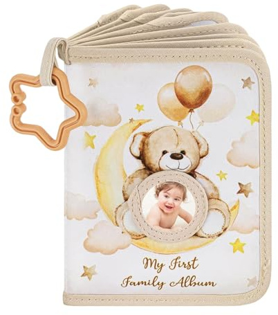 Bärenmuster Fabric Baby First Family Foto Album Bilderbuch Mit Star Teether Anhängen Für Krippen Oder Kinderwagen Verwenden Babypästen Geschenk