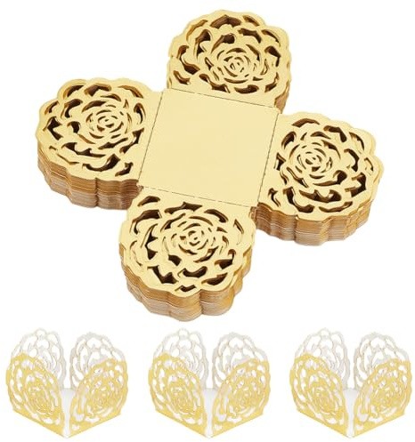 OLYCRAFT 50 confezione di Pirottini per Tartufi Mini Tazze di Cioccolato Quadrate Dorate Vassoi per Dessert Pirottini per dolci per Feste di Compleanno Matrimoni Bomboniere - 3.5x3.5x3.3cm