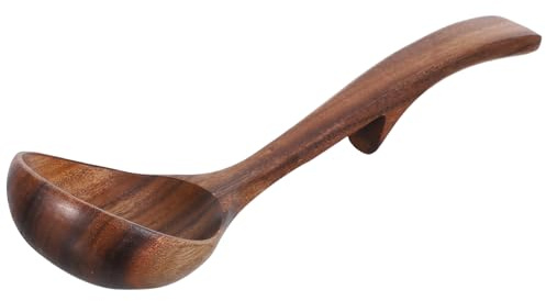 MAGICLULU Cuchara Sopera de Madera de Acacia Cucharas Grandes para Sopa para Gachas Antiadherente para Cocinar para Servir Cocina