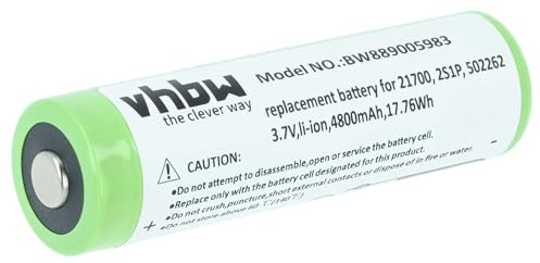 vhbw batteria compatibile con Ledlenser P7R Signature Edition 2020, P7R Work Edition 2020 torcia, lampada da elmetto (4800mAh, 3,7V, Li-Ion)
