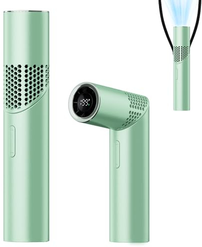 HEEYCEM Portable Handheld Turbo Fan,3 IN 1 Rechargeable Mini Fans,Up to 12 Working Hours,1-199 Speed,Digital Display,for Outdoor,Travel,Beach,Office,2026 Summer Gifts for Women (Green)