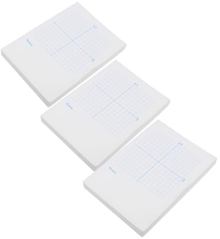 BESTYASH Millimeterpapier Notizbuch 3 Stück Pack mit Xy Koordinatensystem Weiß für Mathematik Zeichnungen und Schulgebrauch mit Rasterpapier