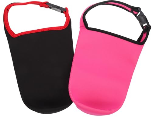 HOODANCOS 2 Fundas para Vasos de Neopreno Ligeras con Asa, Portavasos de Mano para Botellas y Vasos, Ideales para Caminar y Uso Diario