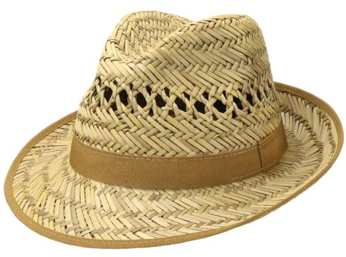 Lipodo Carovigno Vented Crown Strohhut Fedora-Design Unisex Made in Italy Frühjahr Sommer