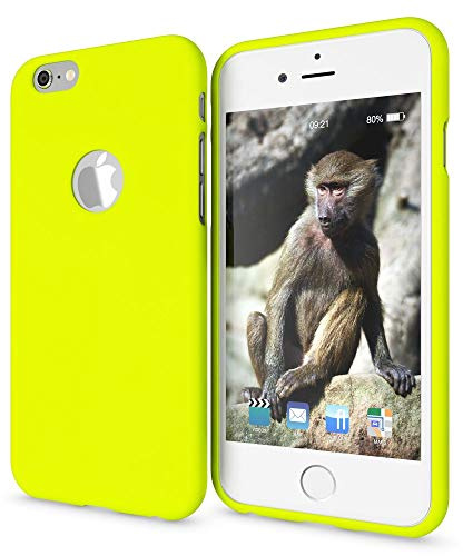 NALIA Neon Silikonhülle für iPhone 6 / 6s - Soft-Touch & Signal-Neon - NEONSHOCK (Matte Schutzhülle) - Marke aus Berlin, Farbe:Gelb