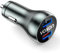 Voxon USB Car Charger, Mini Aluminum Alloy 30w Dual USB 3.0 Car Phone Charger, 5v/2.4a Cigarette Lighter USB Charger For iPhone, Samsung smartphones