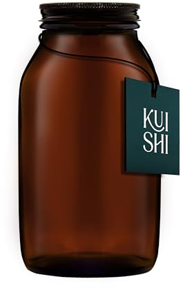 Kuishi 500ml Amber Glass Jars with Lids – BPA-Free UV Protective Kitchen Storage Jars for Food, Coffee, Tea, Sugar, Spices & Decoration