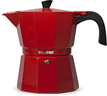 IBILI Bahia Express Moka Pot, Red, 6 Cups, 300 ml, Aluminium