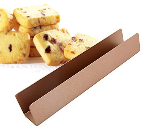 Goeielewe Rectangle Cookie Cutters Long Non-stick Carbon Steel Cookie Mold U Shape Biscuit Cake Bread Mold Cookies Model Baguette Mould for Baking (Long section: 9.5x1.8x1.6)